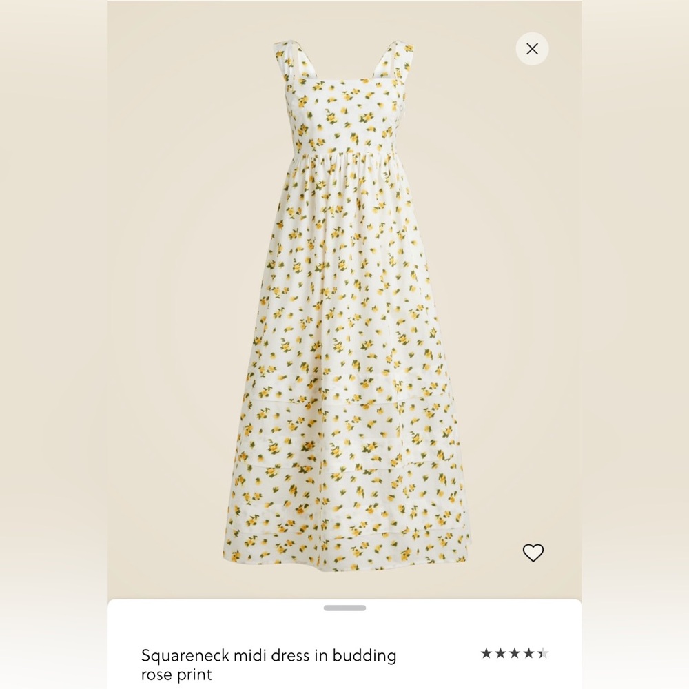 Squareneck Midi in Budding Rose Print